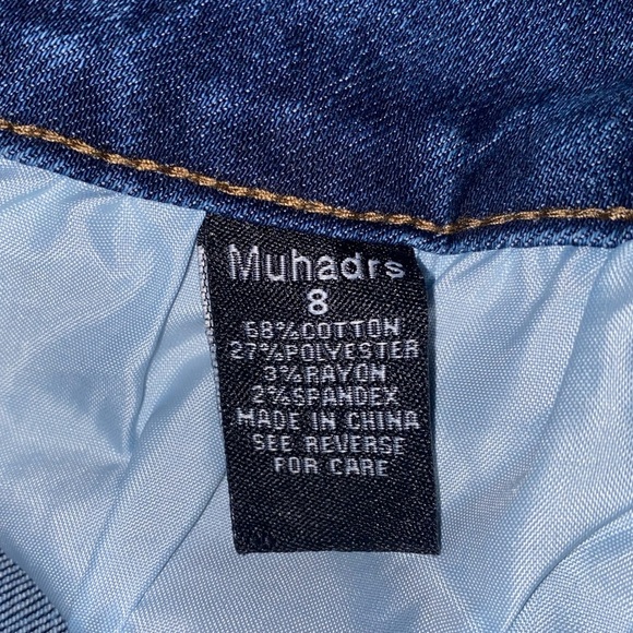 Muhadrs Distressed Women’s Jeans Skinny Fit Dark Blue Wash Size 8 - Picture 4 of 4